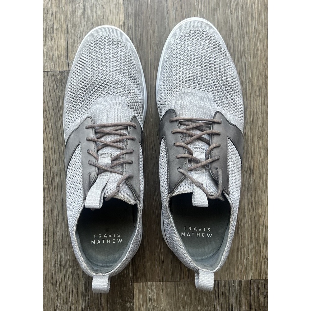 TravisMathew The Daily Knit Sneakers Men's Size 12 Gray Comfort Casual Lace Up